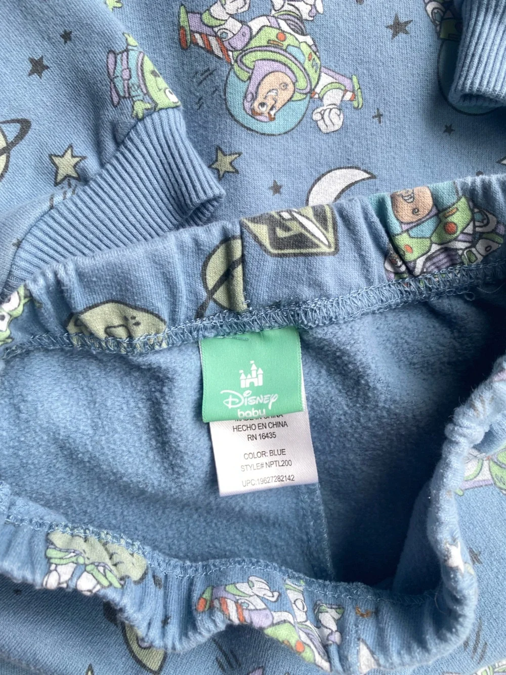 Disney Toddler 24m Buzz Lightyear Toy Story Matching Comfy Sweat Set Blue